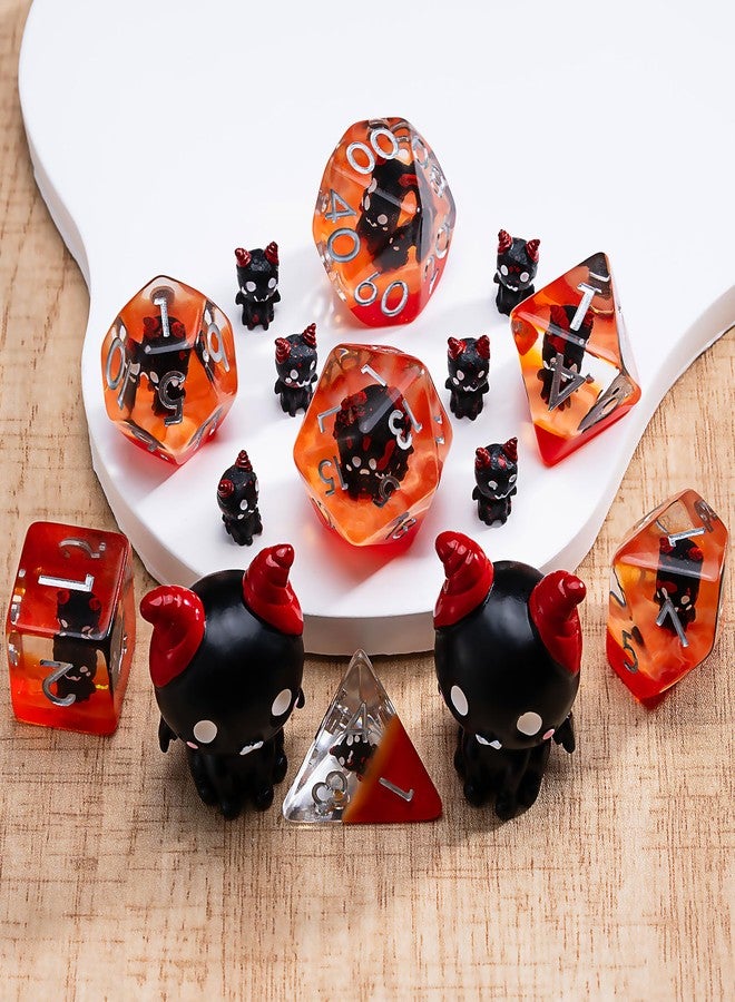 Maywin Devil DND Dice,Polyhedral Resin Dice Set,DND Dice Filled with Inclusion for Role Playing Games for 15 Years and Up - Image 4